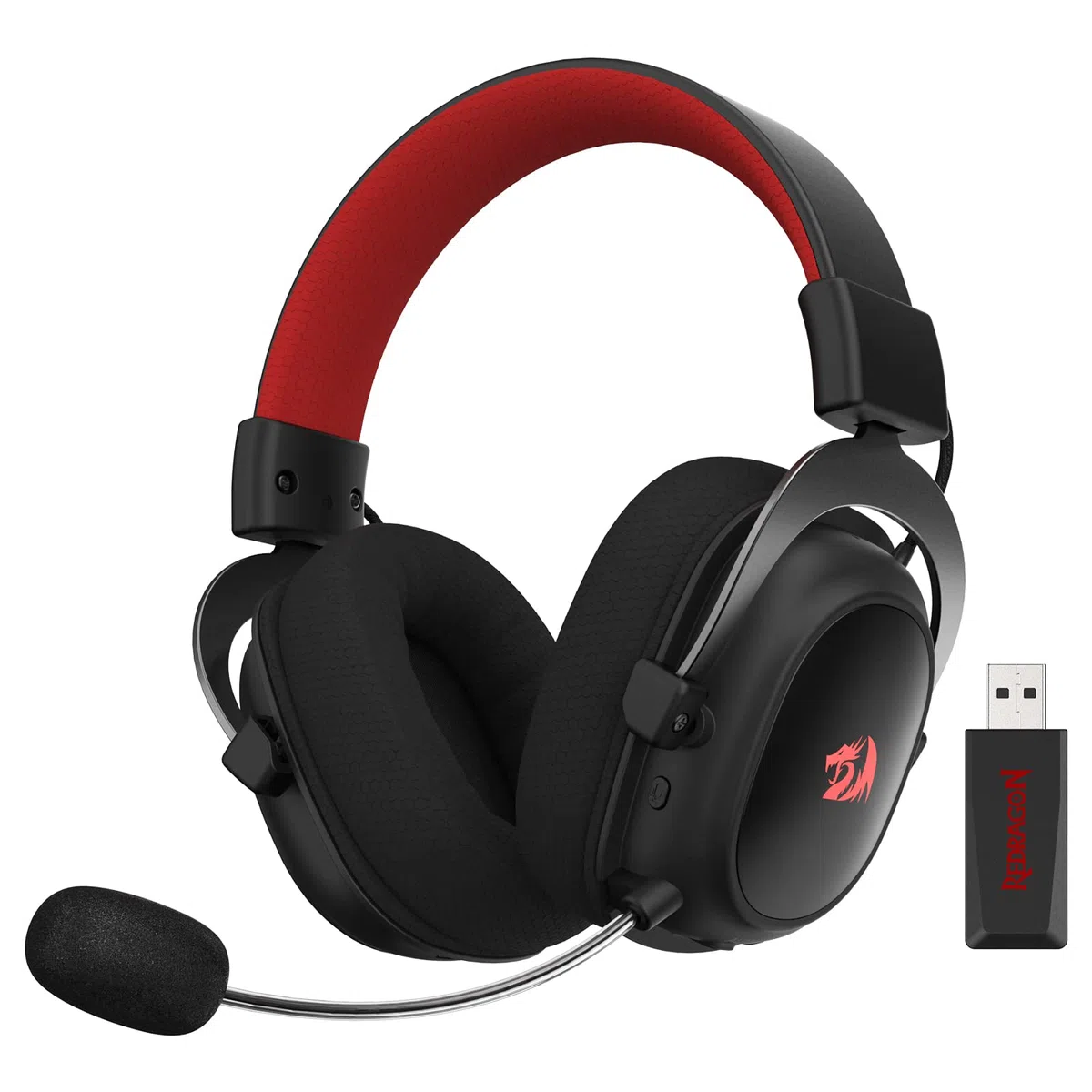 Redragon H510 Zeus-X RGB Cuffie da gioco senza fili - Suono surround 7.1 - Driver audio da 53MM con cuscinetti auricolari in memory foam con rivestimento in tessuto resistente - Alimentazione USB