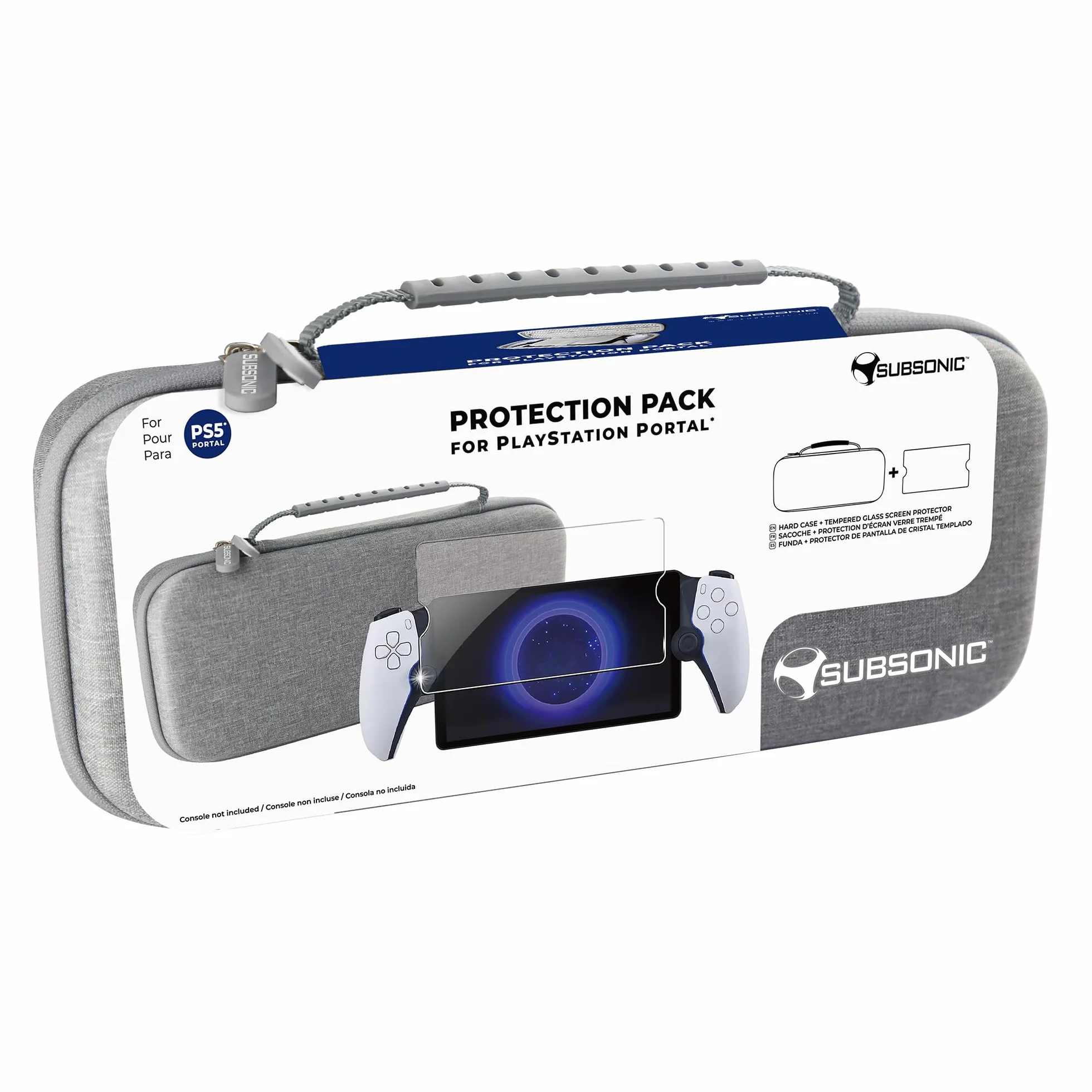 SUBSONIC Confezione protettiva con custodia di trasporto e protezione dello schermo in vetro temperato per Playstation Portal, custodia protettiva per PS Portal potatile in EVA resistente agli urti