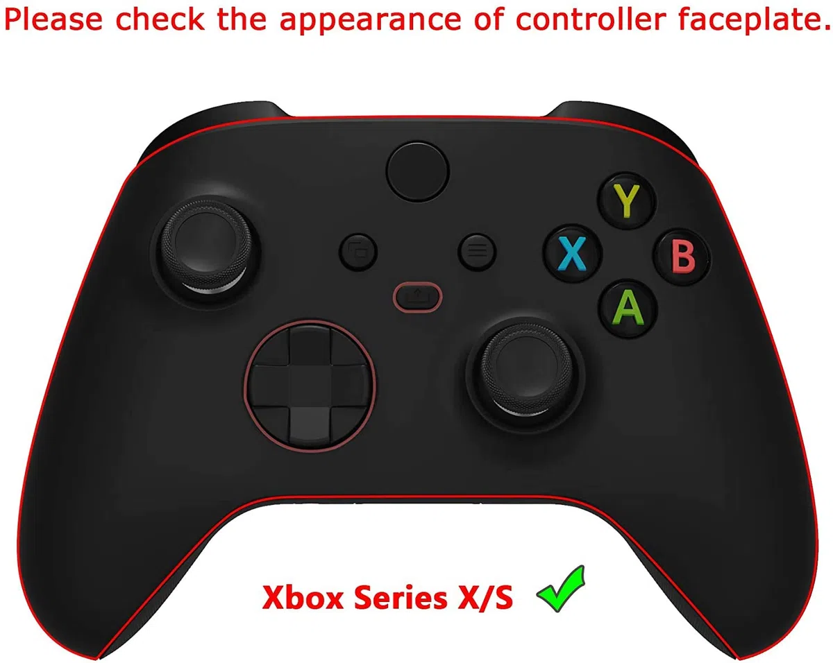 eXtremeRate Cover Custodia Grip Tasti Ricambio per Xbox Series X S Controller Copertura Pulsanti Tigger Analogici Grilletti per Xbox Series X S Joystick Model 1914-Trasparente