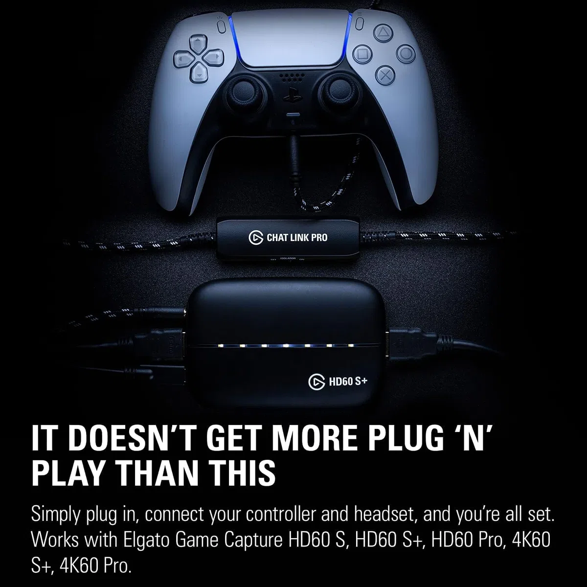 Elgato Chat Link Pro - Adattatore audio per PS5 e PS4 Nintendo Switch, acquisisci chat vocali, l'audio del gameplay, cavo extra lungo