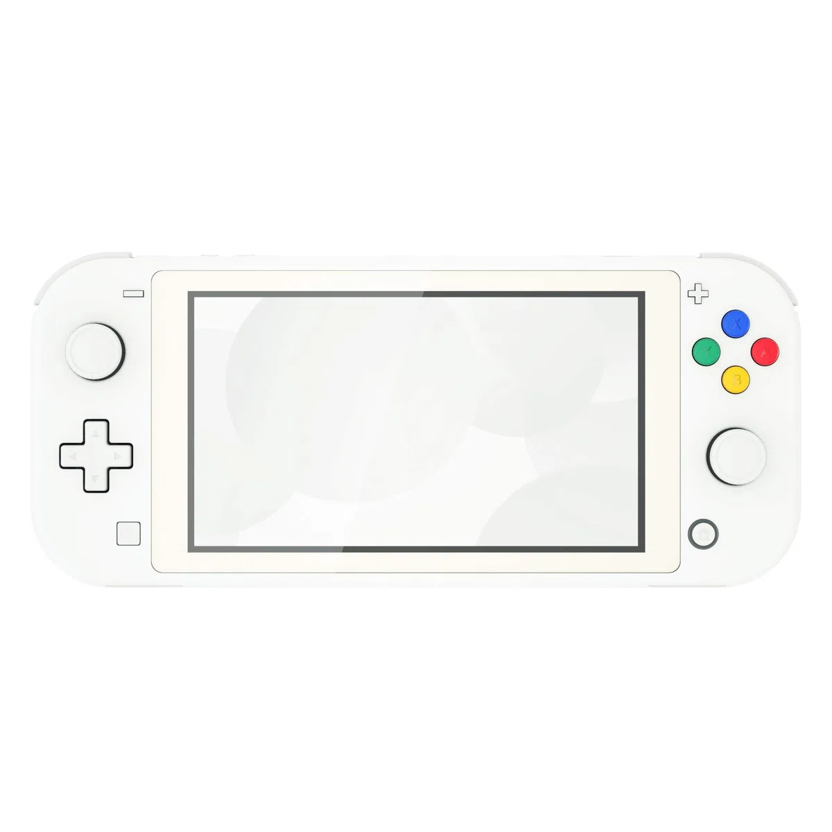 eXtremeRate Cover Scocca Custodia Pulsanti Tasti ABXY Colorati DIY Ricambio per Nintendo Switch Lite con Protezione Schermo Vetro Temperato(Senza Console)-Bianco