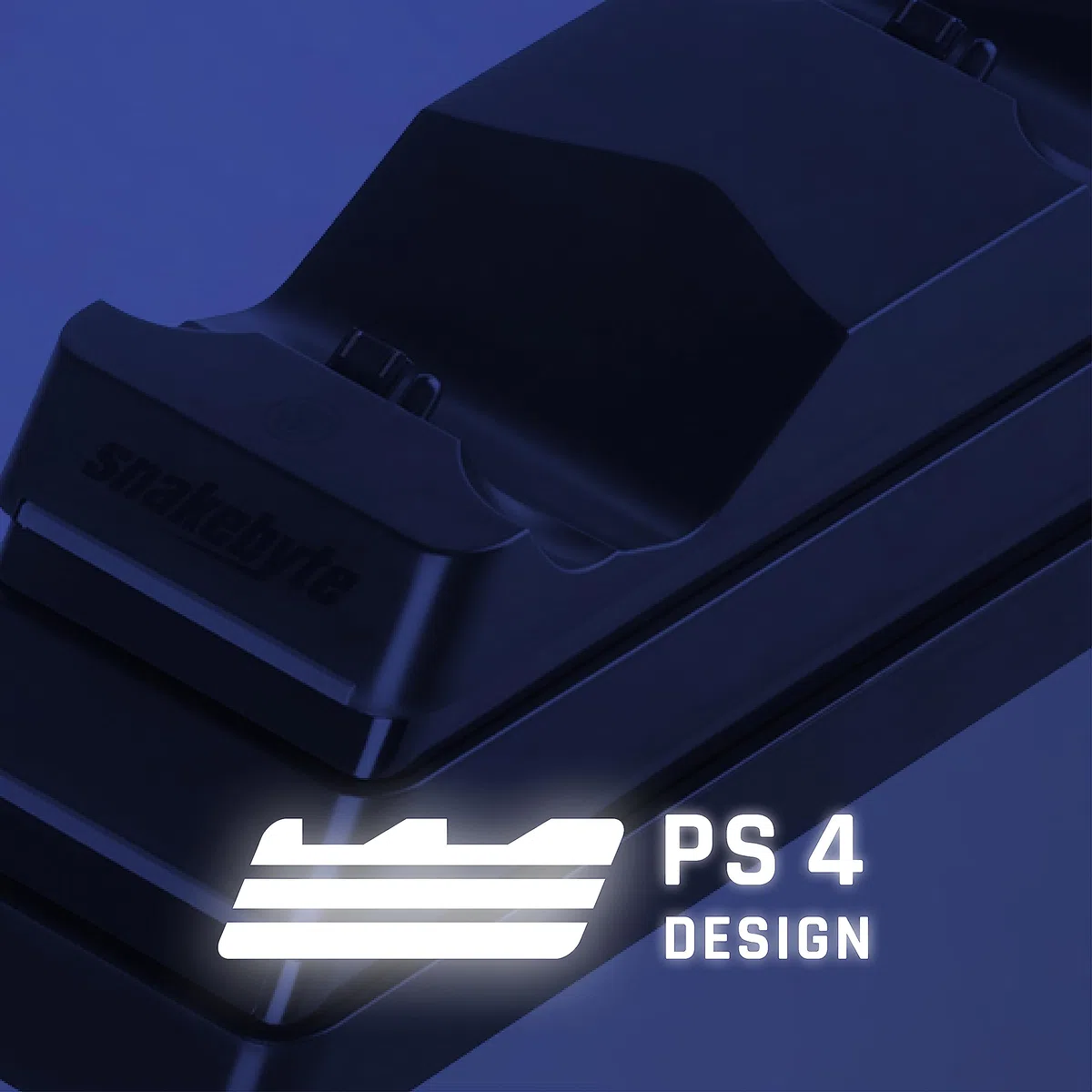 Snakebyte PS4 TWIN:CHARGE 4 - PlayStation 4 charging station for DualShock 4-Controller, charger kit for 2 wireless controllers via COM port, LED charge status display, PS4 design, Black