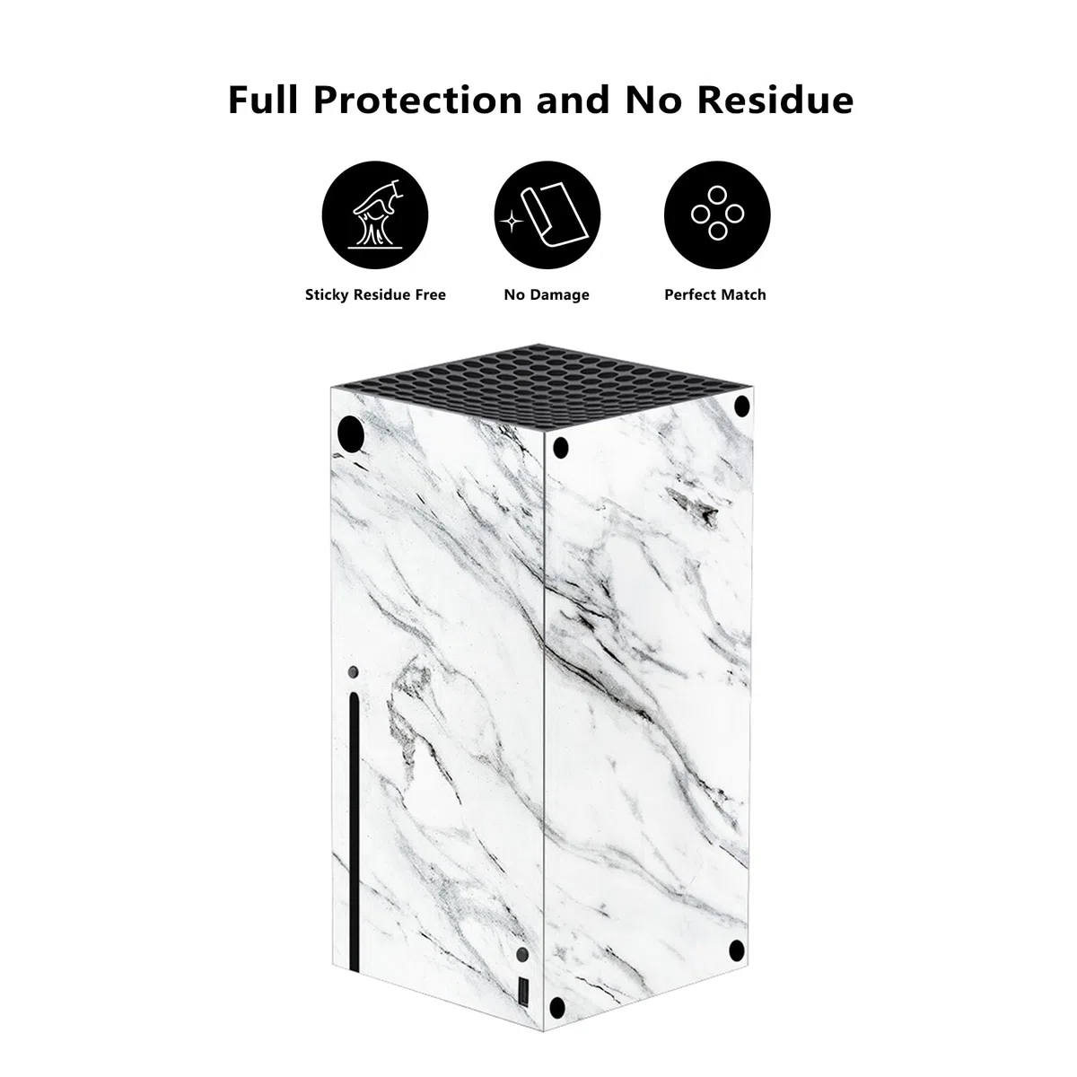 PlayVital Adesivo Skin per Xbox Series X Console&Controller Sticker Decal Cover Vinile per Xbox Series X-Marmo Bianco Moderno