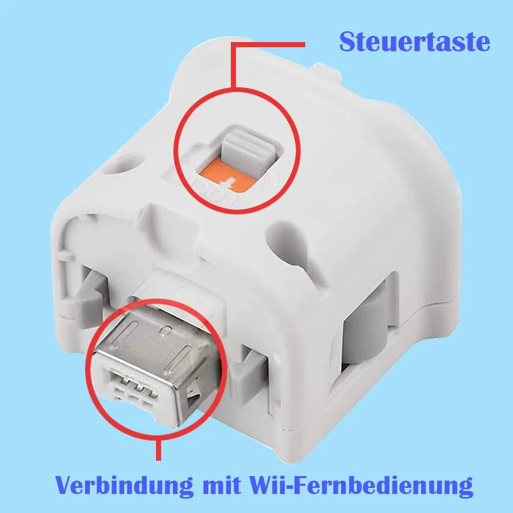 Wii Motion Plus Adattatore per telecomando originale Nintendo Wii, accessori esterni, adattatore Accelerator Handle Sensator Accelerator Motionplus per Wii U Wii Controller bianco (2 pezzi)