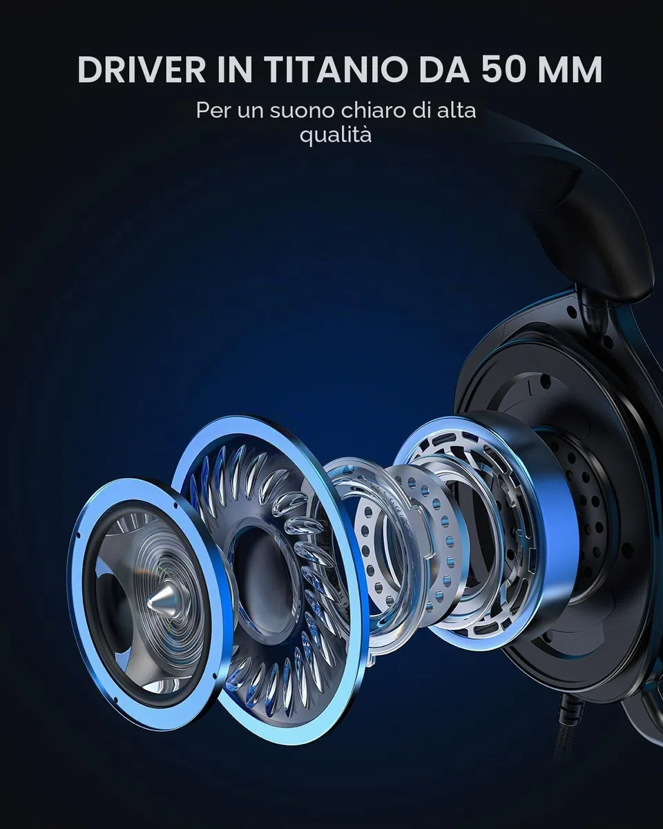 JIMYIU Cuffie Gaming per PS4 PS5 PC Xbox Series X|S One,Cuffie Gaming Cablate con Microfono Cancellazione del Rumore,3.5mm,nero