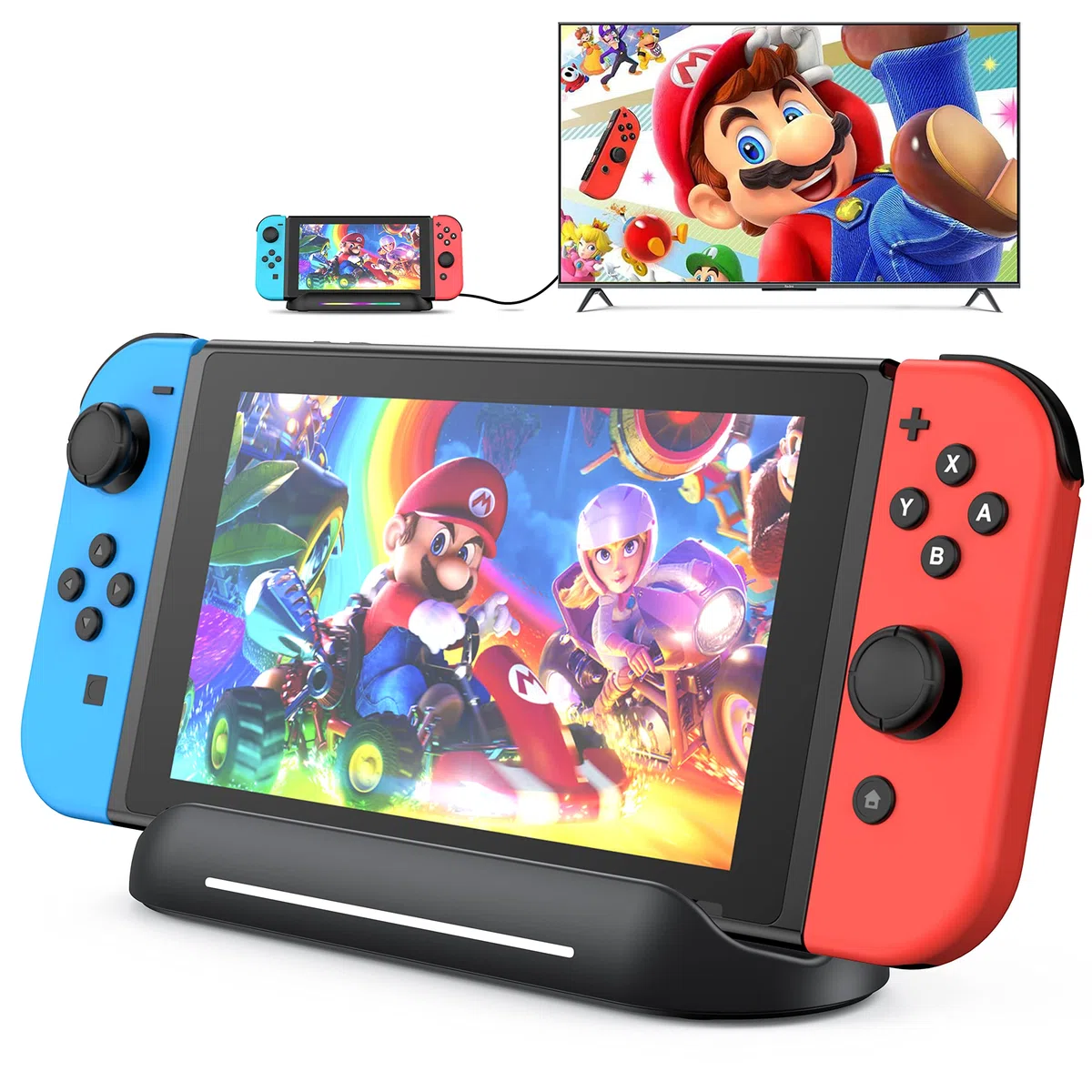 Docking station per Switch TV per Nintendo Switch/Switch OLED, adattatore TV da viaggio HDMI 4K/1080p Supporto di ricarica portatile, con porte USB 3.0/USB 2.0