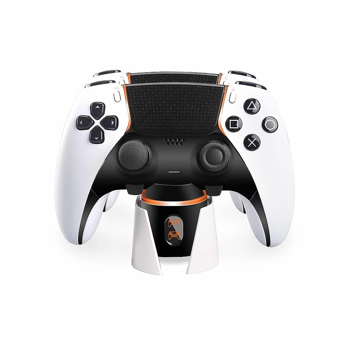 POFET Stazione di ricarica rapida PS5 per controller PS5 DualSense, stazione di ricarica con indicatori luminosi LED RGB, versione Tri-Protection RGB