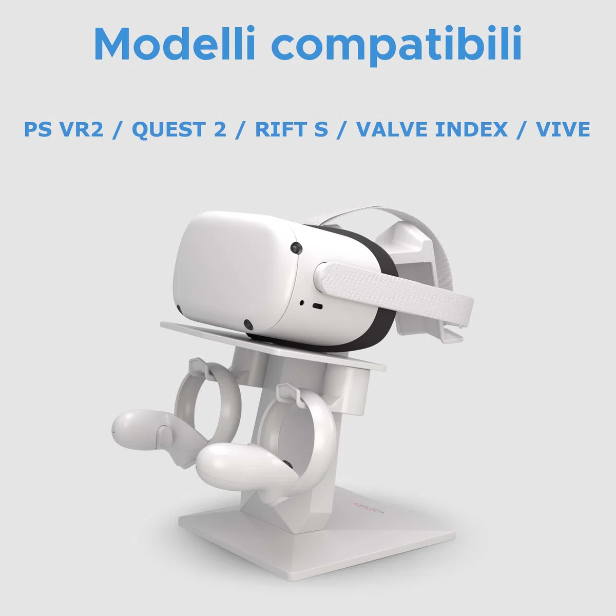 Digicharge Supporto per PS VR 2 PSVR2 Sony Playstation VR2/Meta Quest 2/Quest 1/Rift S/Valve Index/HP Reverb G2/PICO 4 VR Display Mount Station per cuffie e controller touch