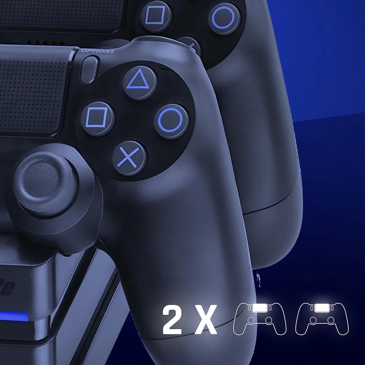 Snakebyte PS4 TWIN:CHARGE 4 - PlayStation 4 charging station for DualShock 4-Controller, charger kit for 2 wireless controllers via COM port, LED charge status display, PS4 design, Black