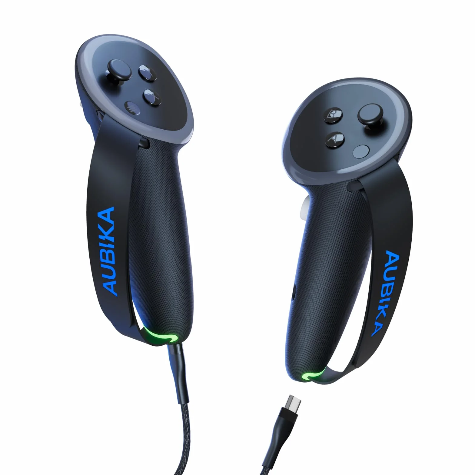 Aubika Controller Grip Ricaricabile, Oculus Quest 3 Grips Accessori, con 2 Batterie di Ricambio, Protezione in VR