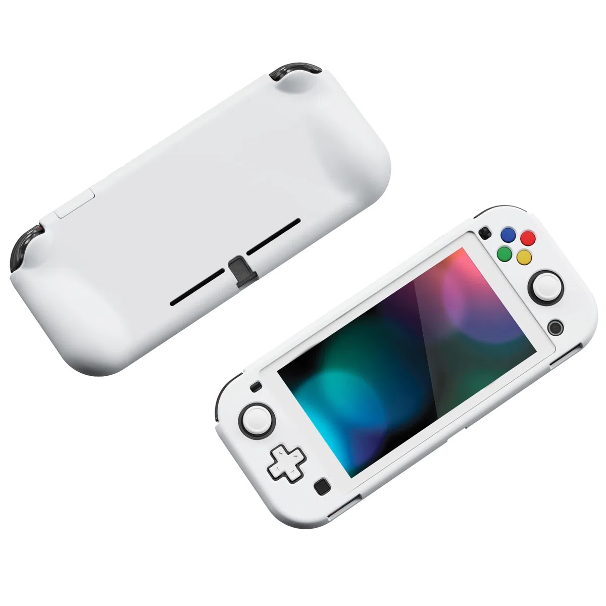 PlayVital Cover Custodia per Nintendo Switch Lite,Copertura Grip Ergonomica Rigida Pellicola Copri Analogici/Tasti Protezione per Switch Lite Console(ZealProtect)-Bianco