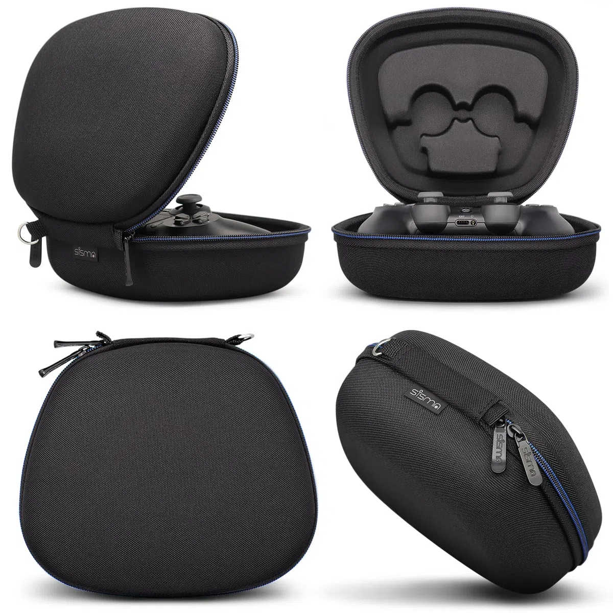 Custodia Compatibile con Controller Wireless PS4, Sisma Custodia da viaggio per riporre e proteggere Controller Dualshock 4 della PlayStation, Cover rigida e Facile da trasportare, Nero