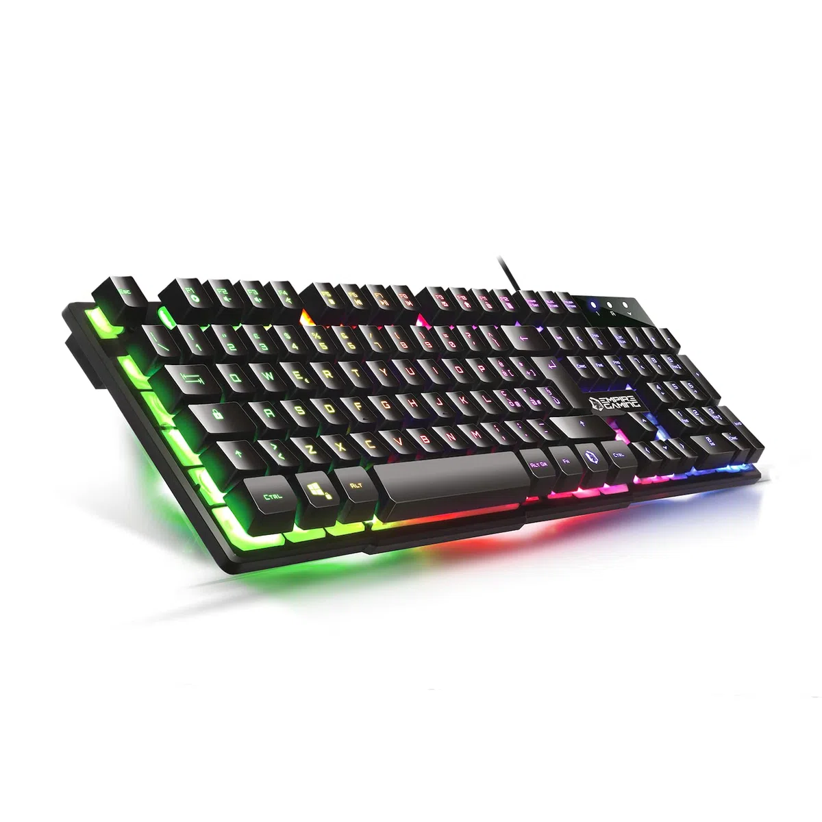 EMPIRE GAMING - Tastiera Gaming K300 QWERTY Italiana - 105 Tasti Semimeccanica - Retroilluminazione LED RGB - 19 Keys Anti-ghosting - 12 Scorciatoie Multimediali - USB con Filo