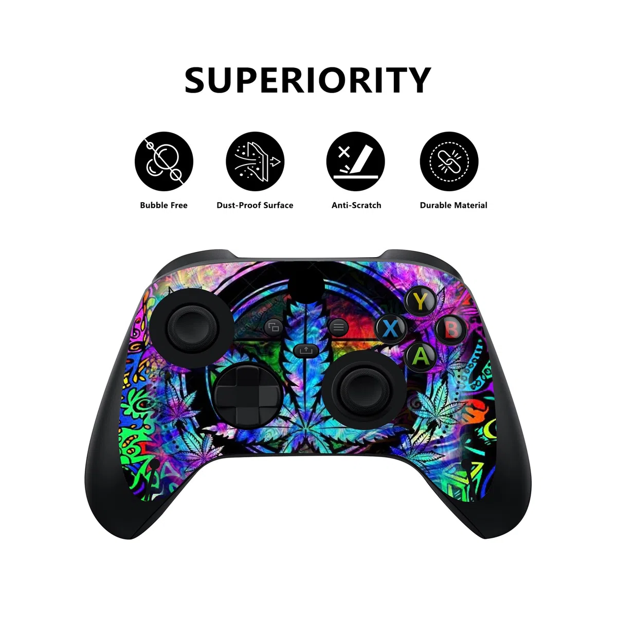 PlayVital Adesivo Skin per Xbox Series X Console&Controller Sticker Decal Cover Vinile per Xbox Series X-Foglie Colorate