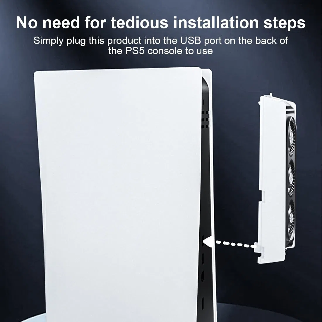 NHQZ Accessori di Raffreddamento per PS5, Ventola di Raffreddamento con LED, Controllo Automatico della Velocità e Hub USB 3.0 per Dischi PS5 ed Edizione Digitale