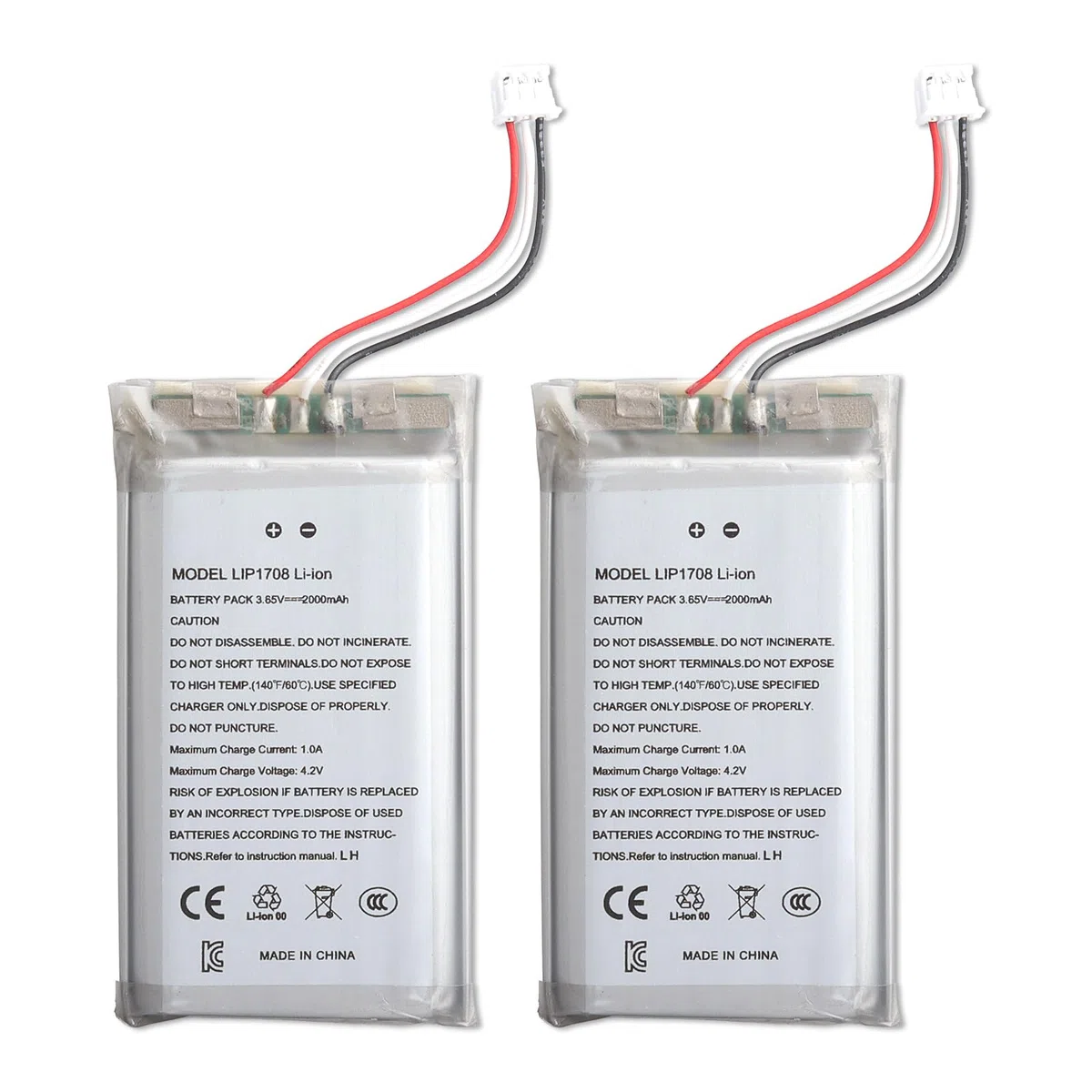 2 batterie agli ioni di litio per Sony PS5, ricambio per PS5 PlayStation 5 DualSense Wireless Controller Model LIP1708 Li-ion