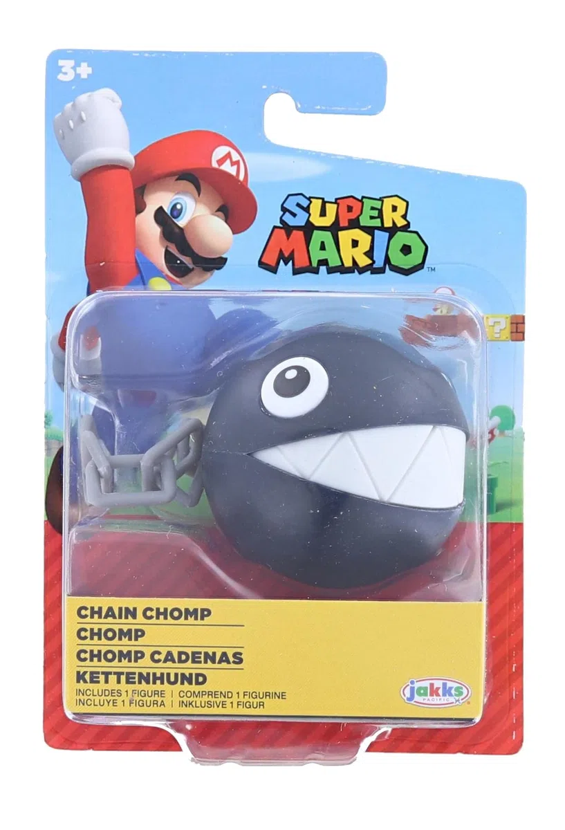 Nintendo Chain Chomp Figure, 6 cm, Action Figure articolata snodata, Perfetta per Bambini e Collezionisti