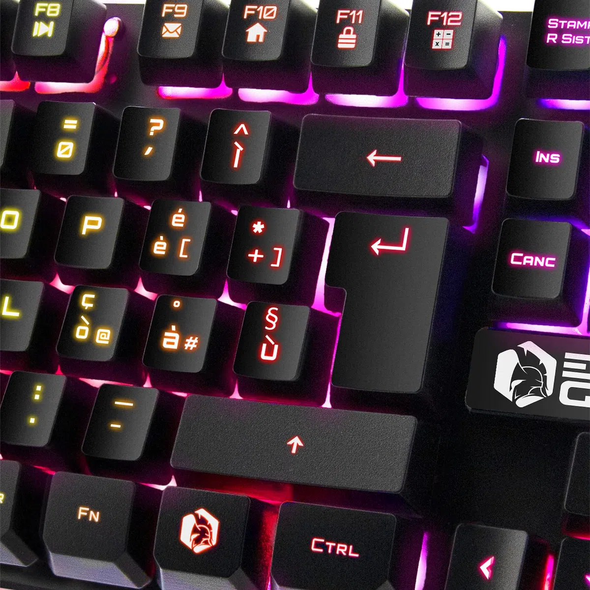EMPIRE GAMING - Tastiera Gaming K300 QWERTY Italiana - 105 Tasti Semimeccanica - Retroilluminazione LED RGB - 19 Keys Anti-ghosting - 12 Scorciatoie Multimediali - USB con Filo