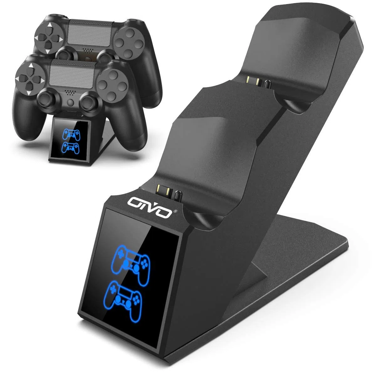 OIVO Ricarica Controller PS4, Caricatore Rapido per Joystick PS4 con Indicatore LED, Base di Ricarica Doppia per Sony Playstation 4/Slim/Pro