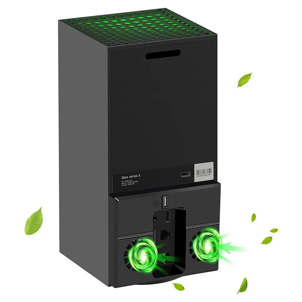 Ventola di Raffreddamento Compatibile per Xbox Series X, Sistemi di Raffreddamento per Console di Gioco con Dispositivo di Raffreddamento Esterno con 2 Ventole di Raffreddamento e 1 Porta USB