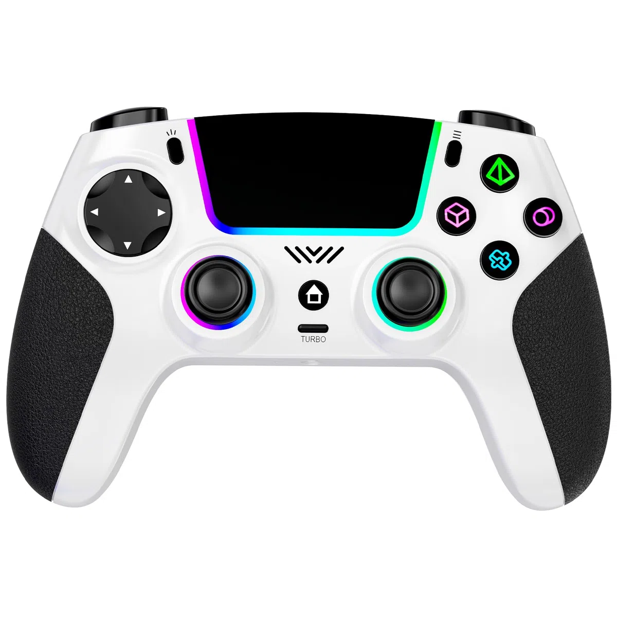SZPACMATE Controller Wireless per PS4/PS3/Switch/PC/iOS/Android/Steam Deck, con 8 Colori RGB/Joystick Effect Hall/Batteria 1000 mAh/Turbo/Doppia Vibrazione/Programmabile/Impugnatura Antiscivolo