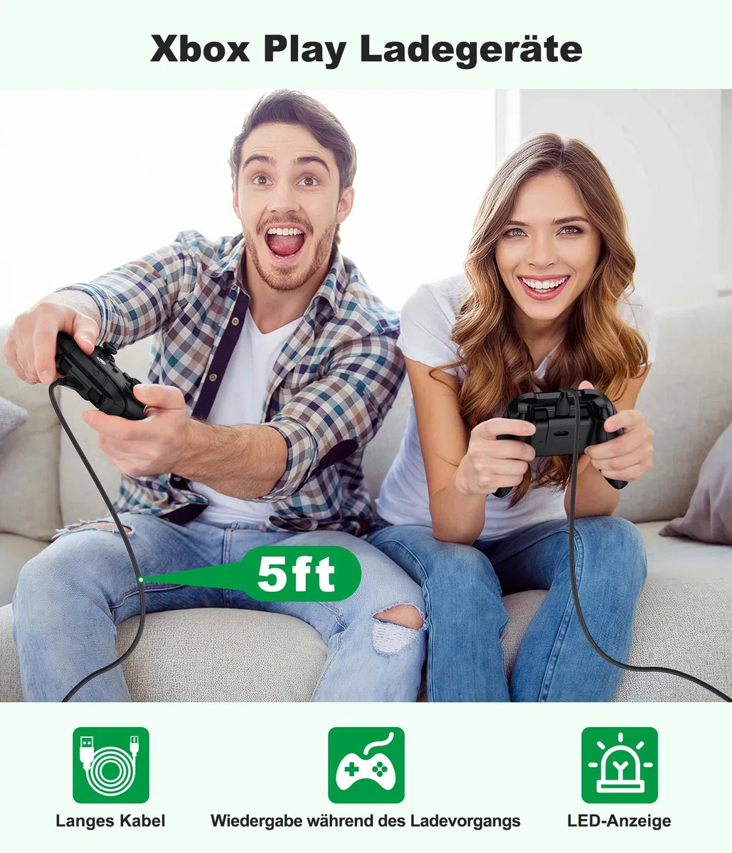 Elegamefy Batteria per controller Xbox Series X/S, batteria ricaricabile per controller Xbox One/One S/One X/Elite