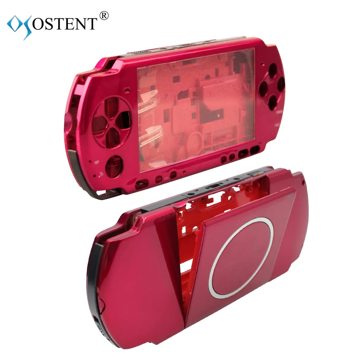 OSTENT Sostituzione della Guscio di Alloggiamento Full Place Repair Repatibile Compatibile per la Console Sony PSP 3000 - Colore Rosso