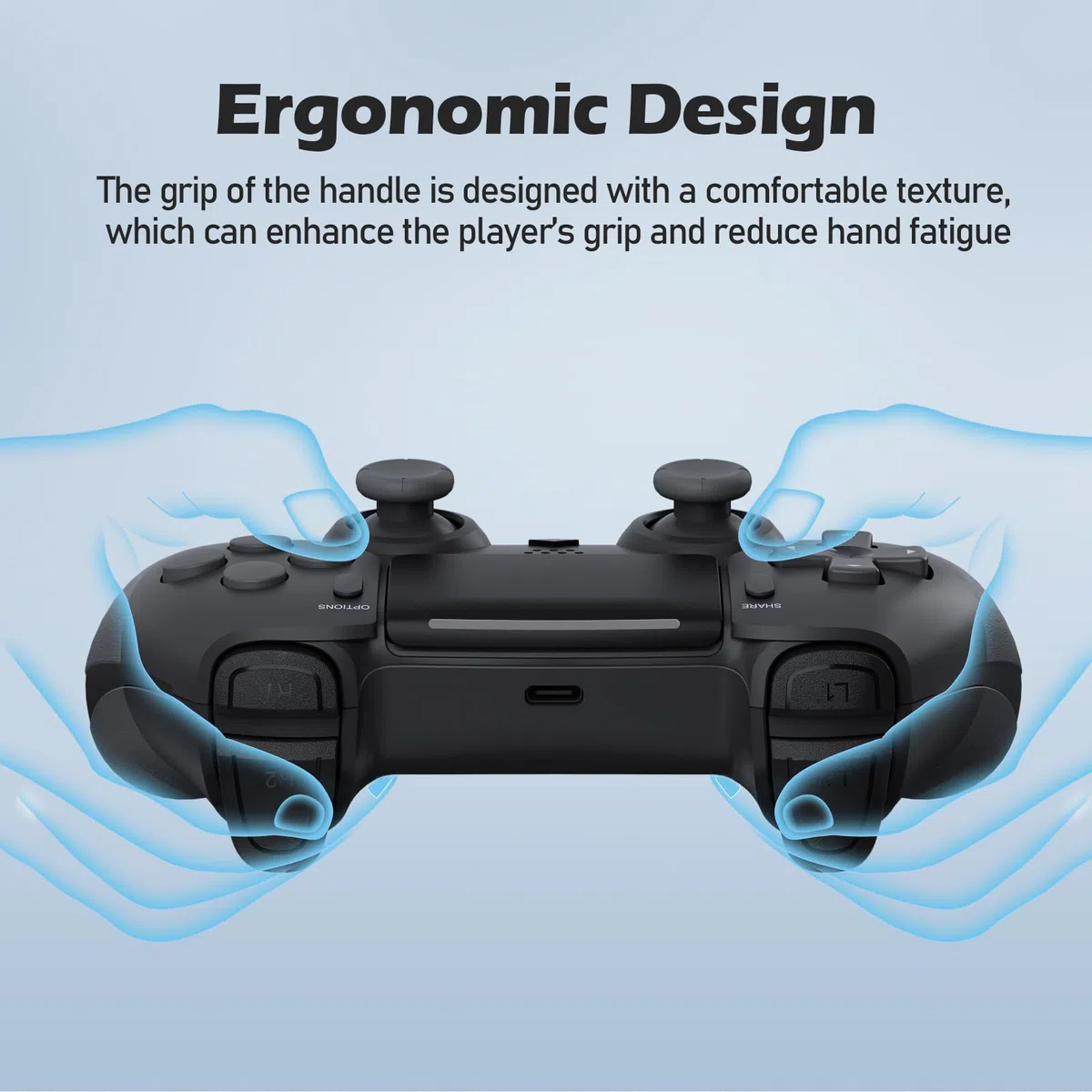 CHEREEKI Controller per PS4, Controller Bluetooth con 2 Pulsanti Programmabili Gamepad Wireless con Doppia Vibrazione Sensore Giroscopico a 6 Assi Touch Pad Altoparlante Integrato, Nero