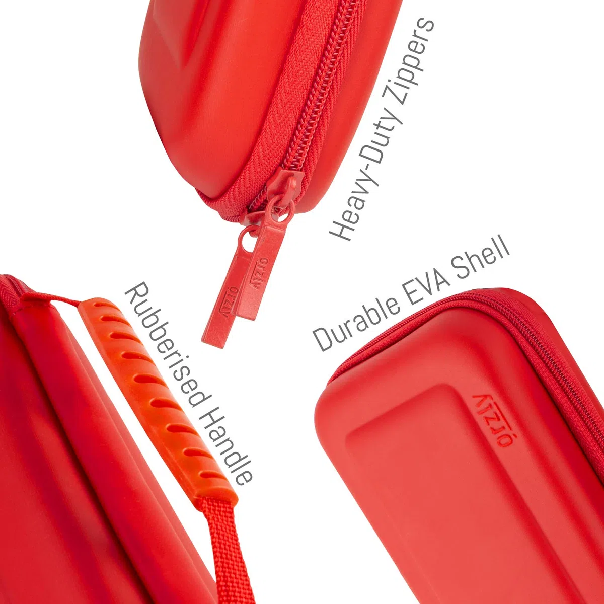 Orzly Custodia da trasporto compatibile con Nintendo Switch e New Switch Console OLED - rossa Custodia protettiva da viaggio portatile rigida Custodia a conchiglia con tasche per accessori e giochi
