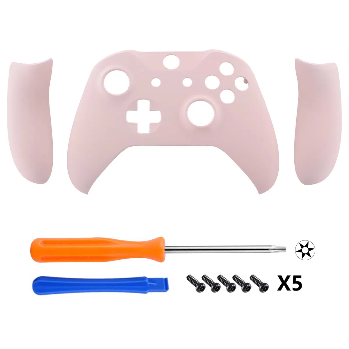 eXtremeRate Cover Grip per Xbox One S X Controller Model 1708,Custodia Frontale Case Scocca Copertura Impugnatura Shell Ricambio per Xbox One S X Joystick-Rosa