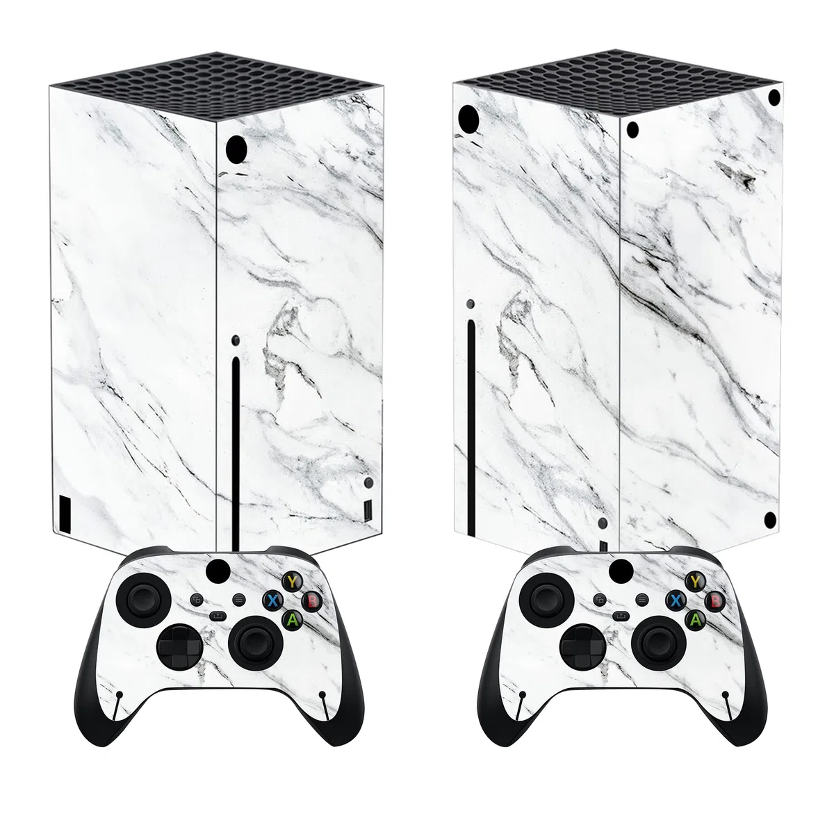 PlayVital Adesivo Skin per Xbox Series X Console&Controller Sticker Decal Cover Vinile per Xbox Series X-Marmo Bianco Moderno