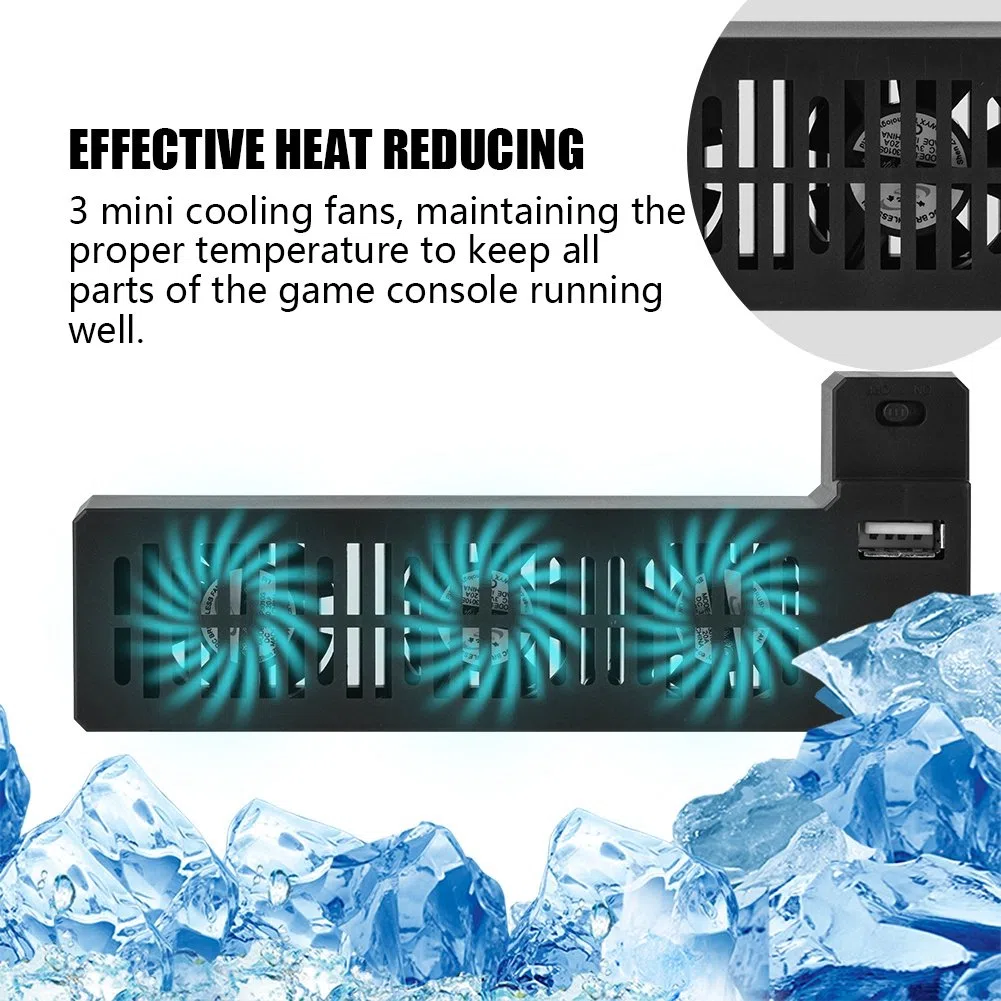 Bewinner Ventola di Raffreddamento Esterna USB Portatile per La Console di Gioco X Supporto per Ventola di Raffreddamento con 3 Mini Ventole di Raffreddamento