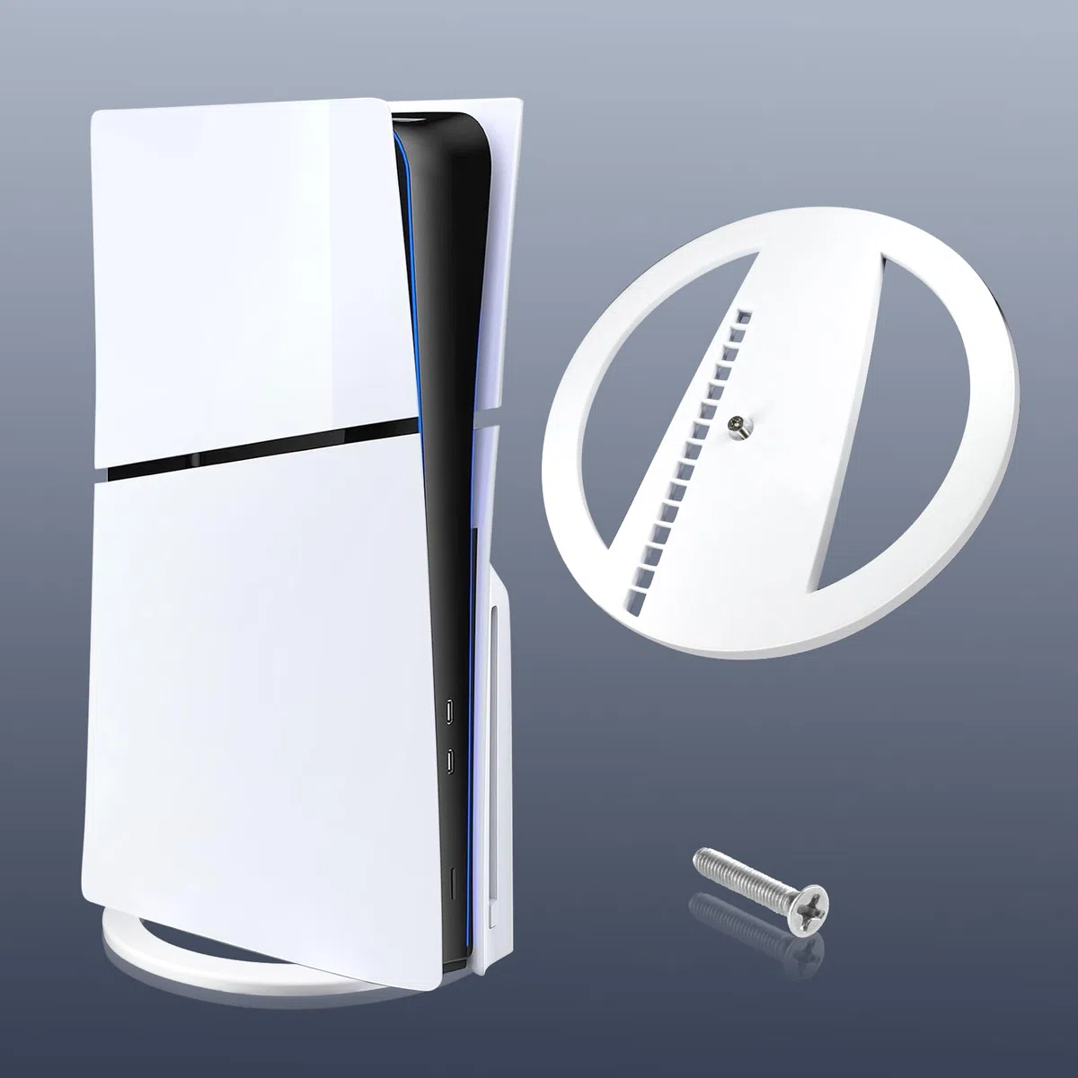 Supporto verticale per PS5 Slim, per disco e digitale, con vite, supporto base, bianco per PS5 Slim