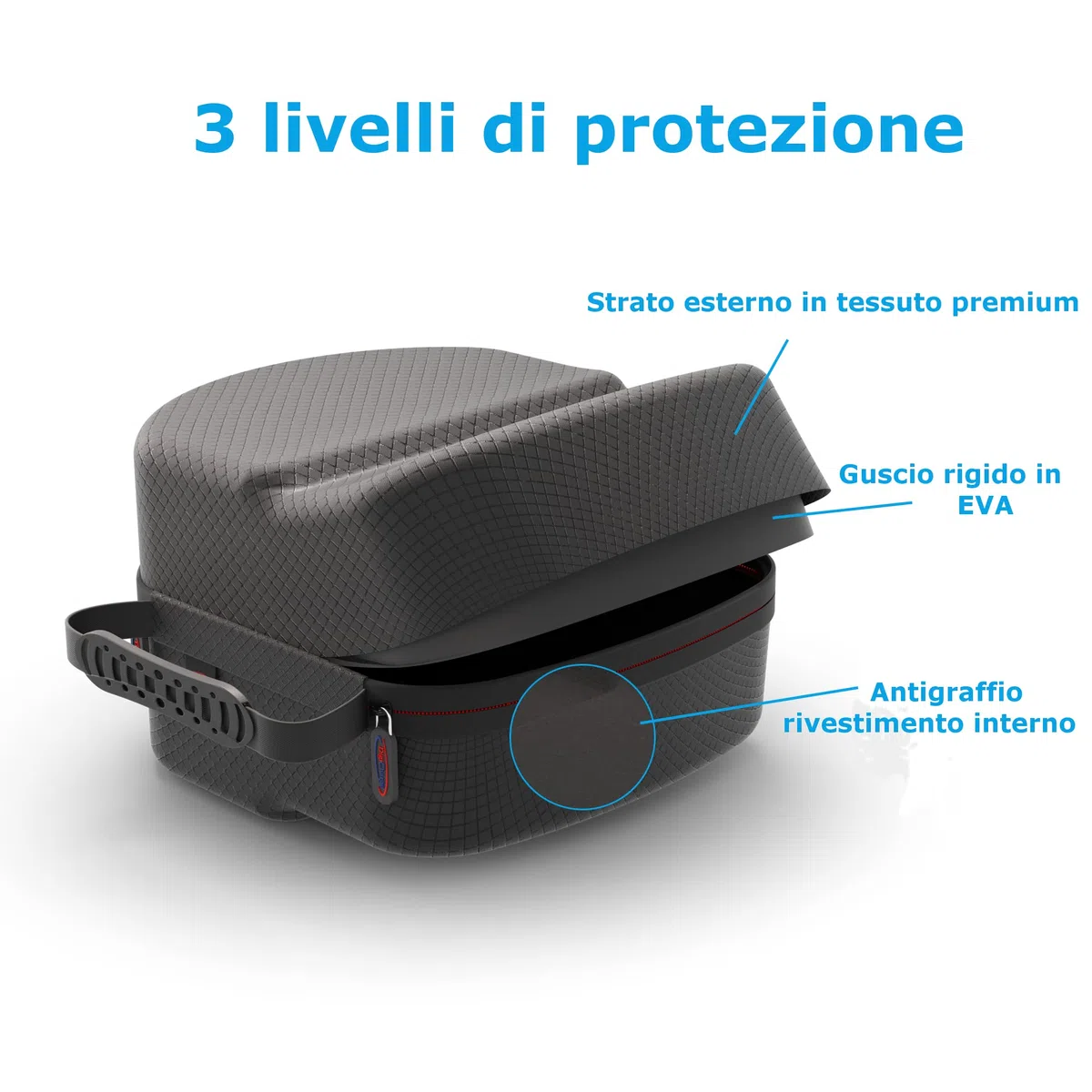 Digicharge Custodia Rigida Compatibile Con Meta Quest 3S / Quest 3 Oculus Quest 2 Cuffie VR Con Cinturino Standard, Controller Touch E Accessori, Viaggio Borsa con Finitura in Diamante Nero