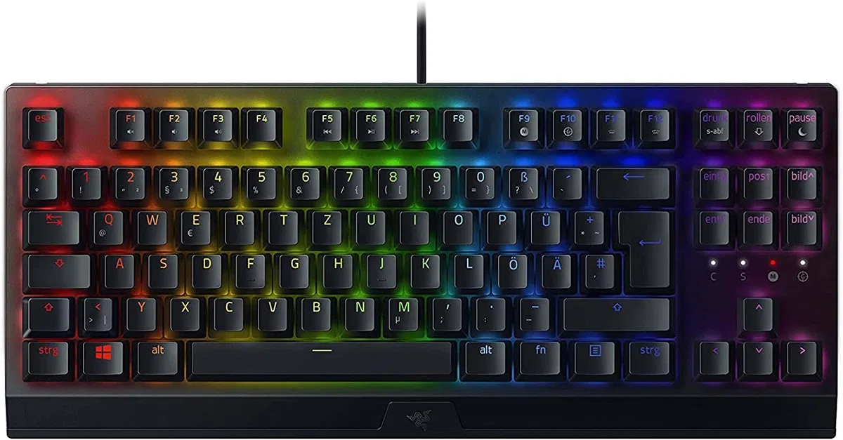 Razer BlackWidow V3 Pro (switch verdi) - Tastiera da gioco senza fili con interruttori meccanici (tattile e click, tappi per tasti ABS, illuminazione RGB Chroma) QWERTZ, layout tedesco, colore nero