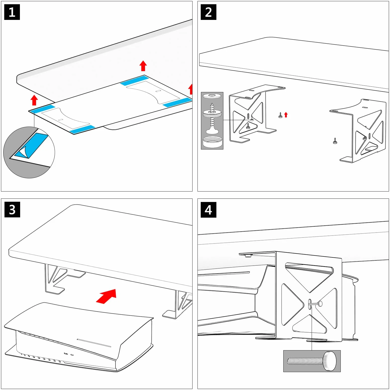 Supporto da scrivania Geekria compatibile con la console Sony Playstation 5, supporto in lega di alluminio adatto per accessori da gioco per dischi PS5 (bianco)