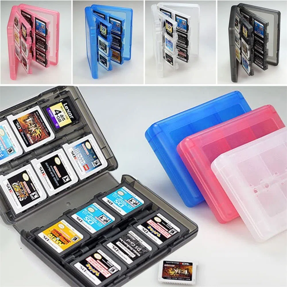28-in-1 Custodia per schede di gioco Scatola di immagazzinamento per 3DS / 3DS / DSi/DSi XL/DSi LL/DS/DS Lite Sistema di archiviazione protettivo per carte di gioco (black)