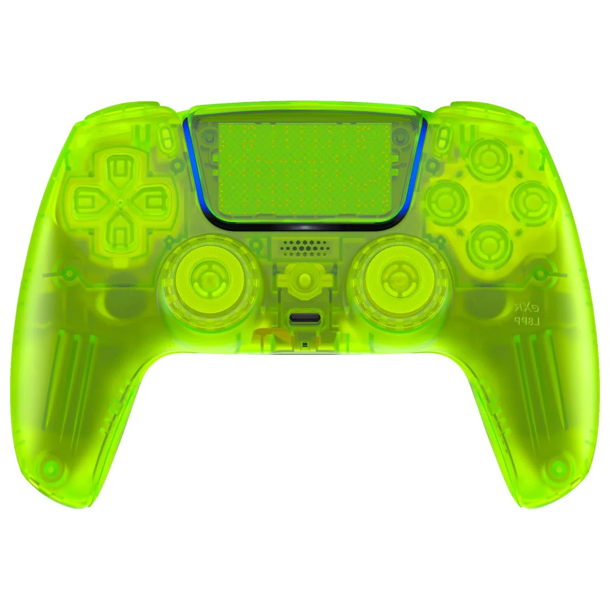 eXtremeRate Luna Cover Pulsanti Ricambio per ps5 Controller BDM-030/040/050,Custodia Scocca Shell Frontale Posteriore Ridisegnato&Tasti Kit Compatibile con ps5 Joystick-Trasparente Verde Lime