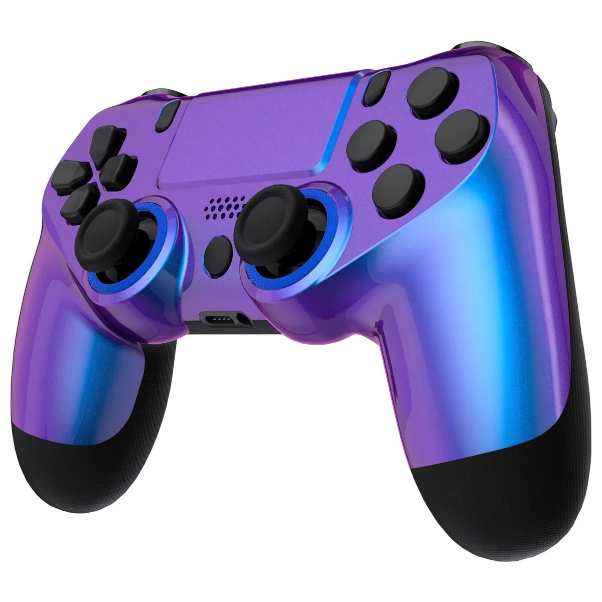 eXtremeRate Cover Custodia Touchpad Compatibile con ps4 PRO Slim Controller,Ghost Copertura Frontale Case Scocca Touchpad Compatibile con ps4 Joystick JDM-040/050/055-Camaleonte Viola Blu