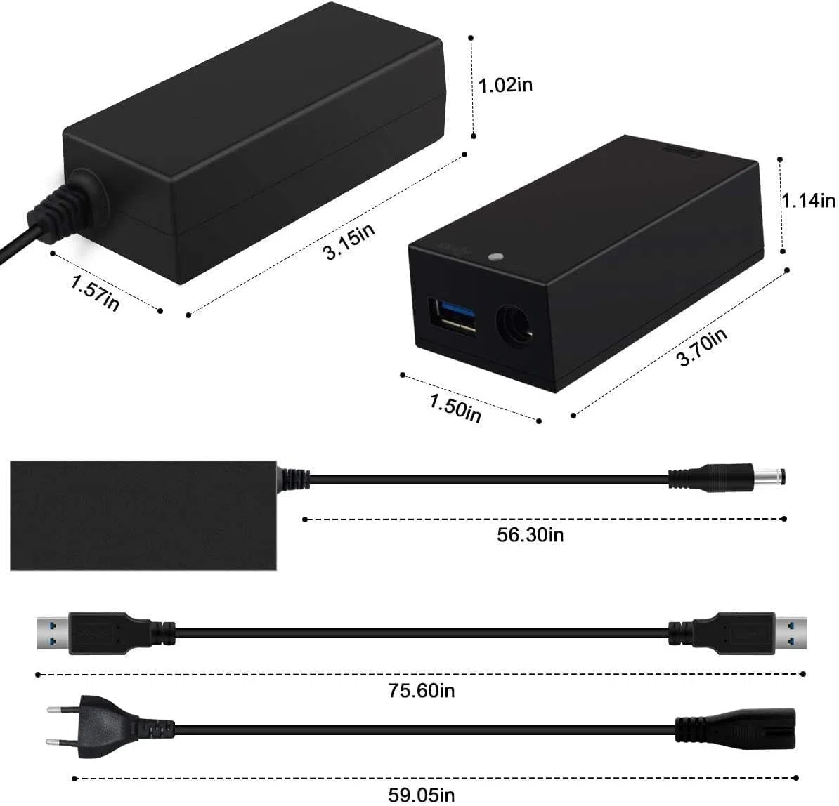 Adattatore per Xbox One S, X, Windows PC Alimentatore per Xbox 1S, 1 sensore Kinect 2.0 per PC Windows 10, 8.1, 8