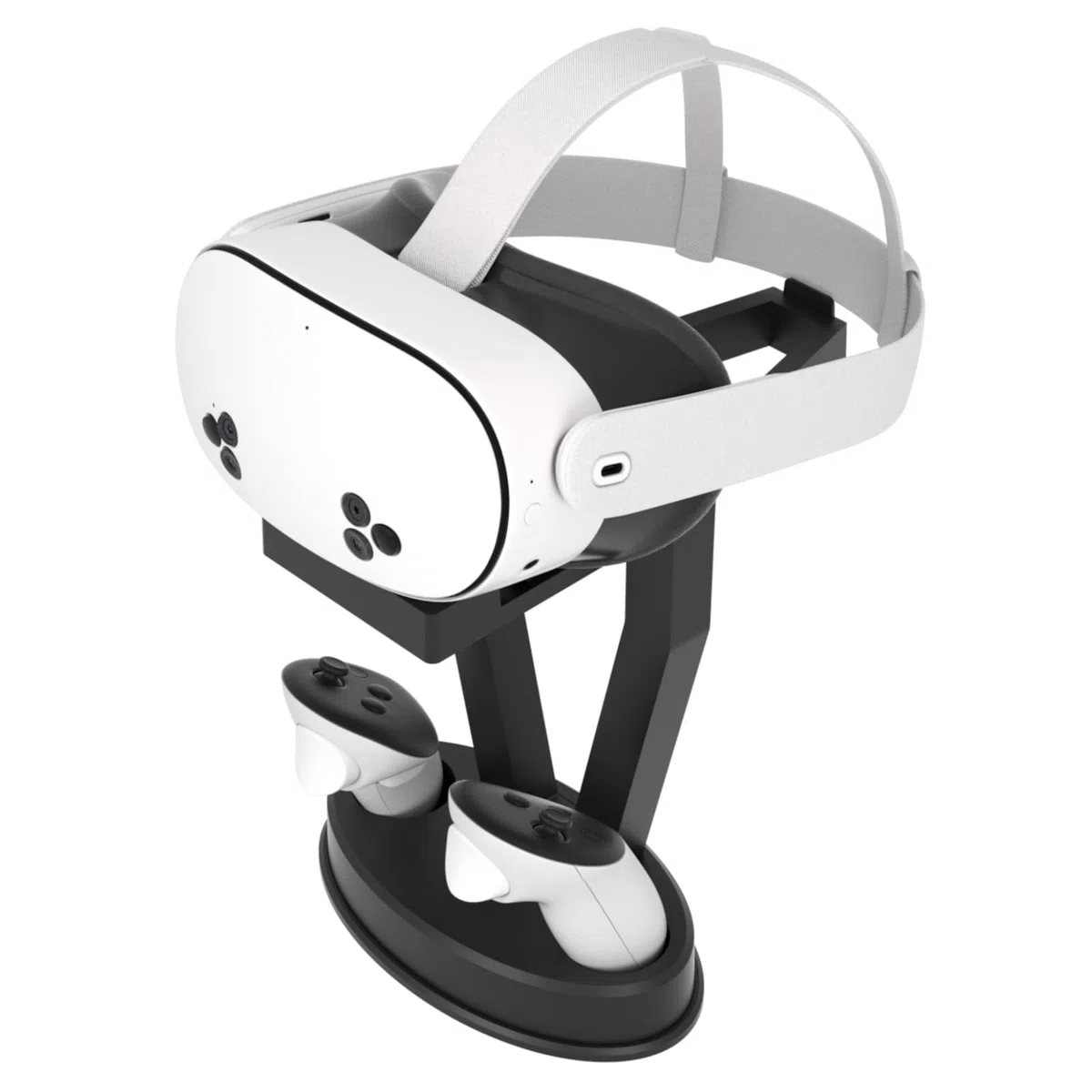 Digicharge Supporto per cuffie VR per Oculus Meta Quest 3S / Quest 3 / Quest 2 / PS VR Display Mount Station per cuffie e controller touch, supporto di archiviazione VR con base per controller