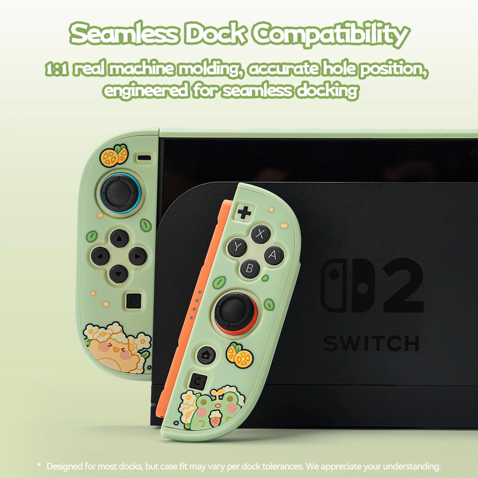 GeekShare Custodia protettiva compatibile con Switch 2, cover rigida in PC sottile agganciabile progettata per console di gioco Switch 2 e controller JC Handle - Matcha Froggy