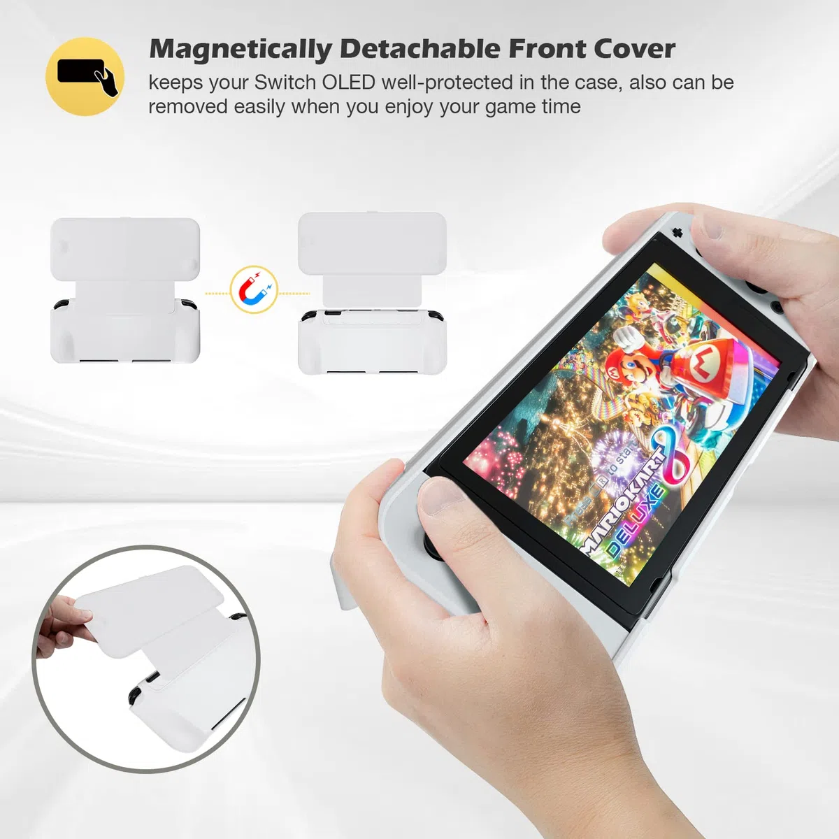 Procase Flip Cover Nintendo Switch Oled Modello 2021 + [2 pezzi] Pellicola Nintendo Switch Oled Morbido Custodia Nintendo Switch Sottile TPU Antiurto con 2 Vetro Nintendo Switch Oled Senza Bolle