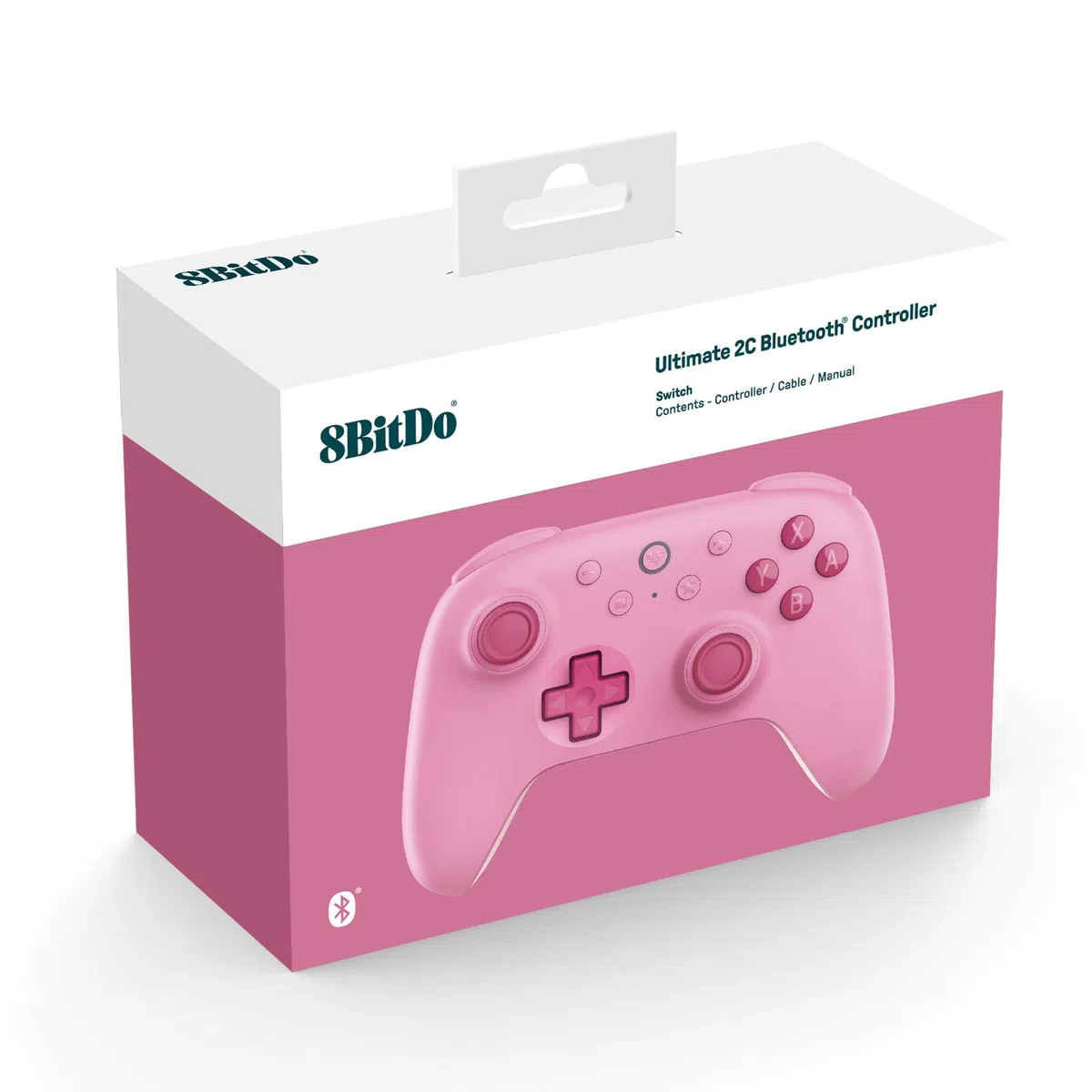 8BitDo Ultimate 2C Bluetooth Controller for Switch, Wireless Controller with 6-Axis Motion Control, Rumble Vibration, Refined D-Pad and Bumpers, and Hall Effect Joysticks (Pink)