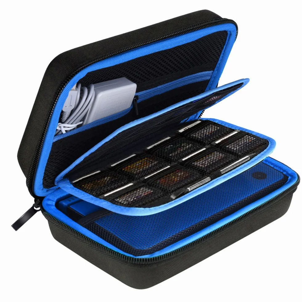 AUSTOR Custodia per 3DS XL Nuovo, 3DS, Nero / Blu