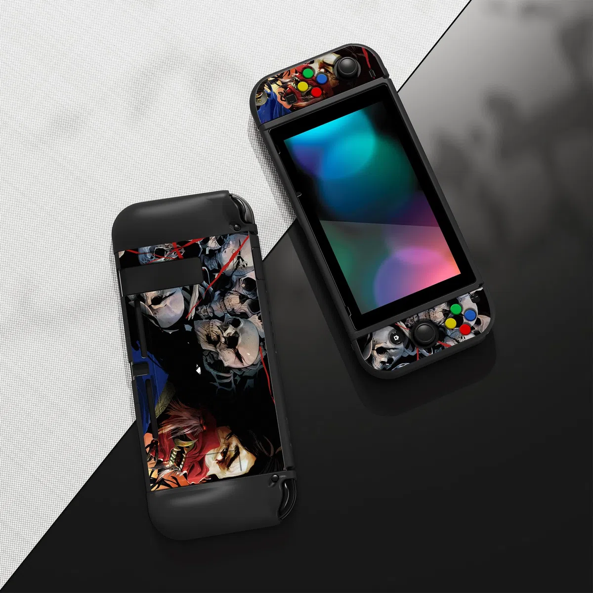 playvital ZealProtect - Custodia protettiva morbida per Nintendo Switch, protezione flessibile per Switch con pellicola protettiva in vetro temperato, impugnature per pollice e tappi per pulsanti ABXY