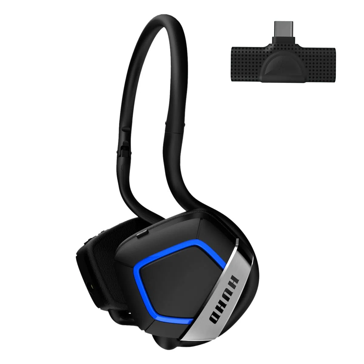 Cuffie da gioco senza fili Nintendo Switch, cuffie da gioco a bassa latenza e suono surround stereo 3D cavo da Type-C a USB Caschi con microfono rimovibile per PS4 PS5 PC,Blu