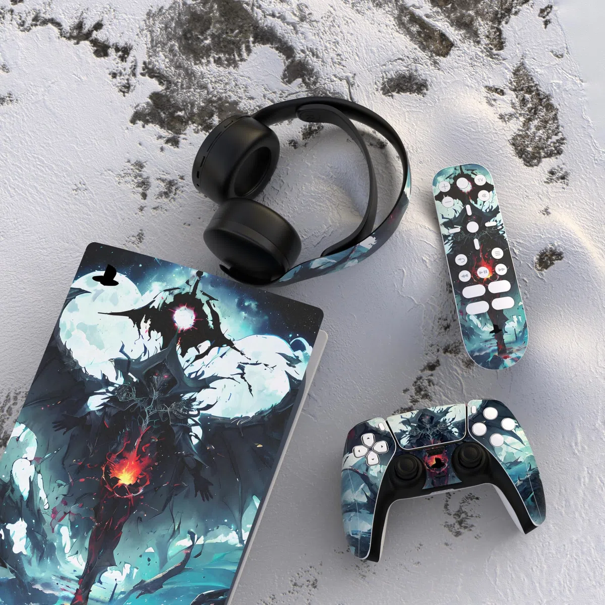 playvital Adesivo Skin per ps5 Console&Controller&Telecomando&Cuffie&Base di Ricarica Cover Sticker Decal Vinile per ps5 Digital Edition-Campo del Diavolo (PFDTM092)