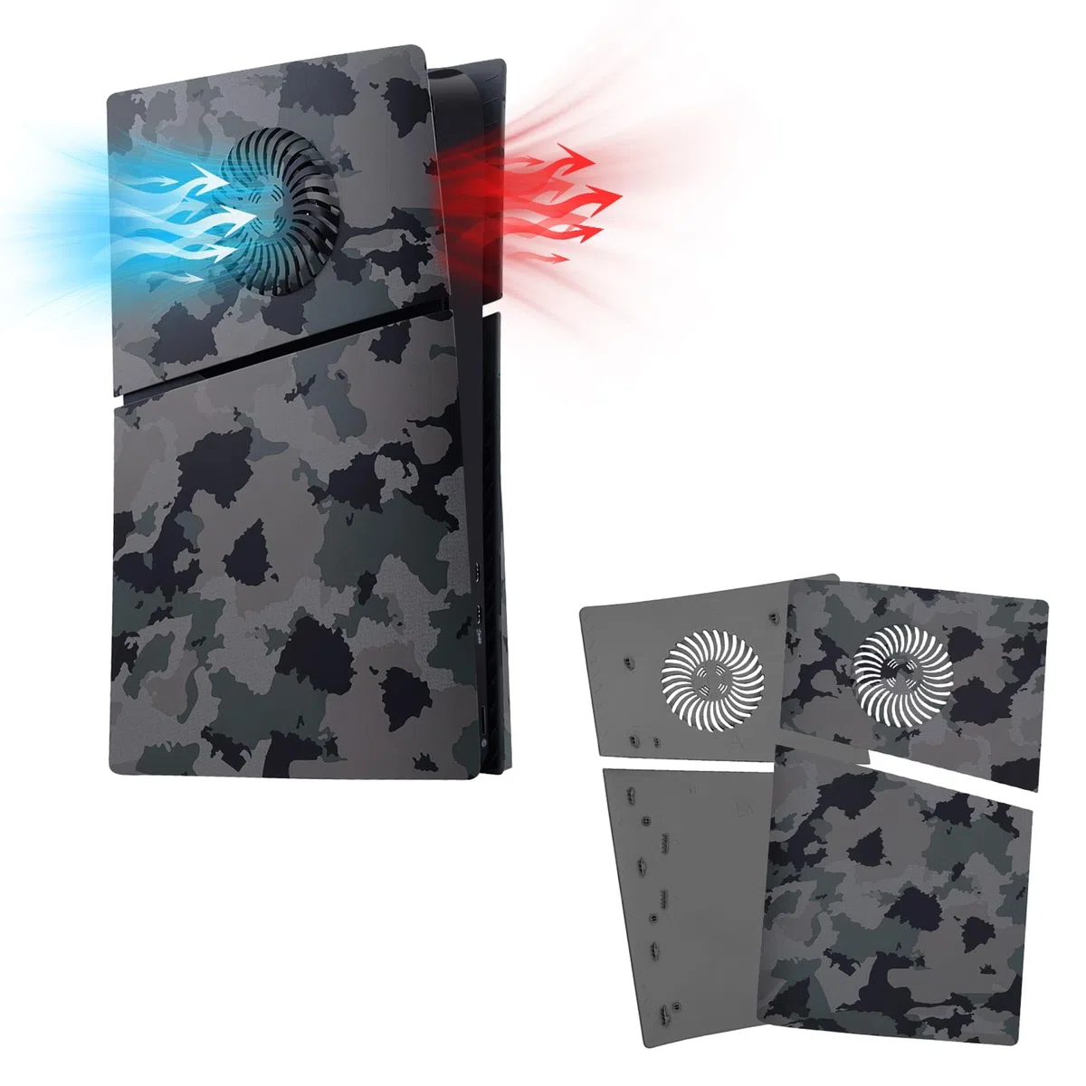 Mcbazel PS5 Slim Faceplate Piastra di Ricambio Placche per Pannello Laterale Rigido Copertura di Ricambio in ABS Accessori con Ventilazione per PlayStation 5 Slim Digital(Not for PS5/PS5 Pro)