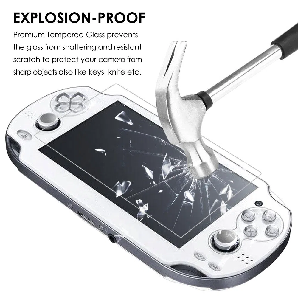 AFUNTA Pellicole di Protezione per Schermo per Sony Playstation Vita 1000, 2 Pack (4 Pezzi) Pellicola in Vetro Temperato per Schermo e Pellicole in Pet per Posteriori, PS Vita PSV 1000 Accessorio